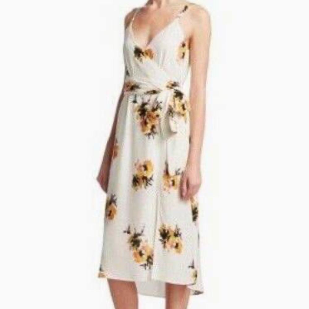 A.L.C. White Floral Wrap Dress